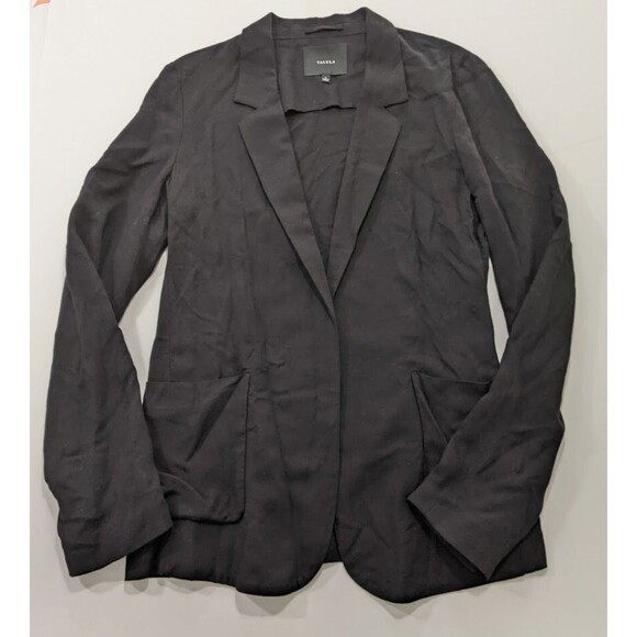 Aritzia Talula Kent Blazer Womens Size 2 Black Open Front Lightweight - Picture 2 of 12